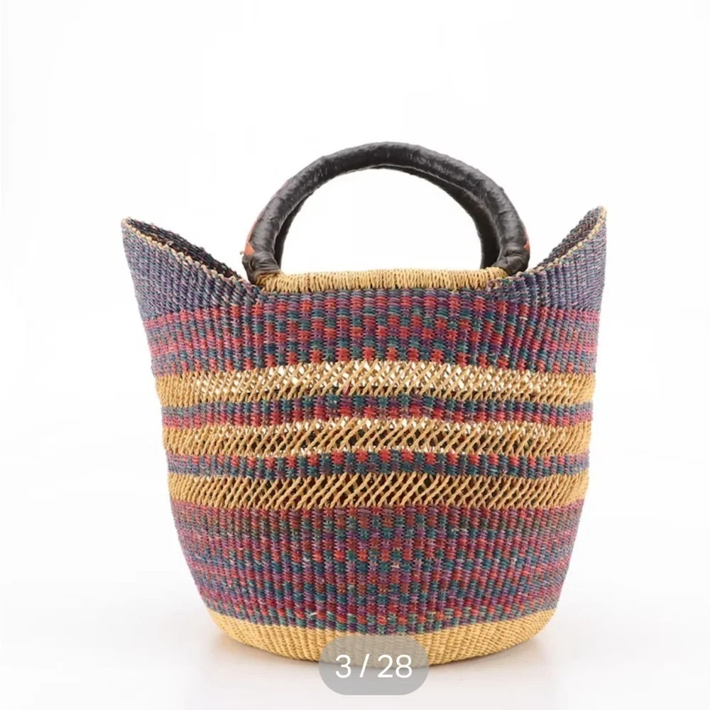 Large Colorful Handwoven Tote Bag from Africa